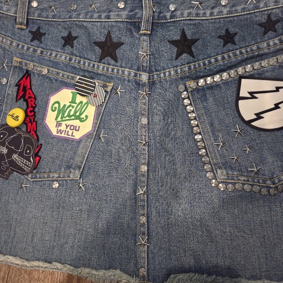 Marc Jacobs Embellished Playful Denim Mini Skirt Size 10 Y2K - Picture 9 of 13